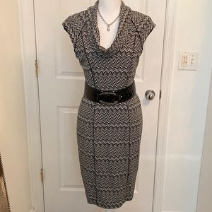 White House Black Market Chevron Print Knit Dress